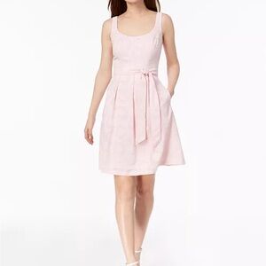 Nine West Pink Pleated Midi Sundress